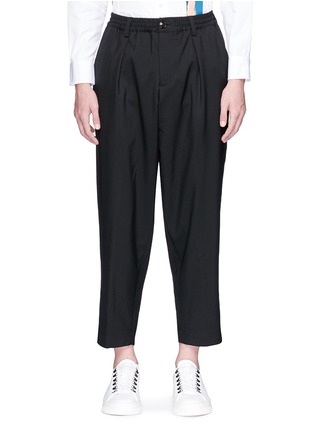 Main View - Click To Enlarge - MARNI - Cropped pleated virgin wool jogging pants