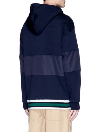 Back View - Click To Enlarge - MARNI - Woven panel hoodie