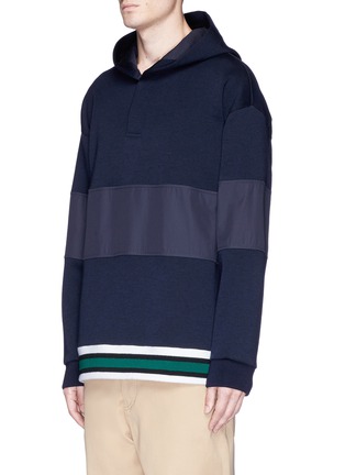 Front View - Click To Enlarge - MARNI - Woven panel hoodie