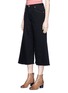 Front View - Click To Enlarge - SONIA RYKIEL - Frayed cuff culotte jeans