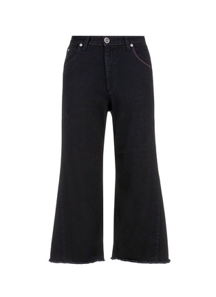 Main View - Click To Enlarge - SONIA RYKIEL - Frayed cuff culotte jeans