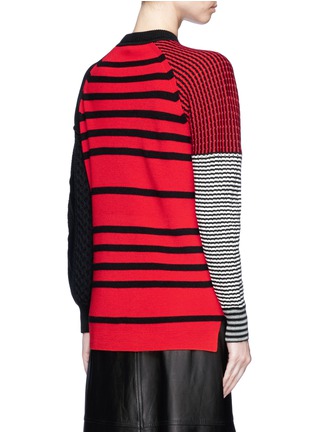 Back View - Click To Enlarge - SONIA RYKIEL - Stripe patchwork wool mixed knit sweater