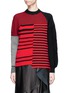 Main View - Click To Enlarge - SONIA RYKIEL - Stripe patchwork wool mixed knit sweater