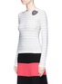 Front View - Click To Enlarge - SONIA RYKIEL - Heart crochet patch stripe intarsia sweater