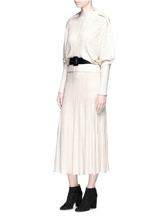 Figure View - Click To Enlarge - SONIA RYKIEL - Mixed rib knit midi skirt