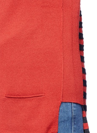 Detail View - Click To Enlarge - SONIA RYKIEL - Stripe back staggered hem oversized cardigan