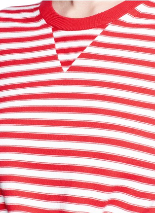 Detail View - Click To Enlarge - SONIA RYKIEL - Front tie stripe cropped sweater