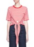 Main View - Click To Enlarge - SONIA RYKIEL - Front tie stripe cropped sweater