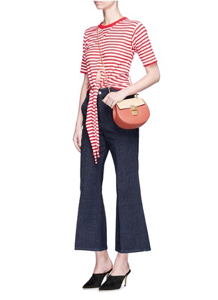 Figure View - Click To Enlarge - SONIA RYKIEL - Front tie stripe cropped sweater
