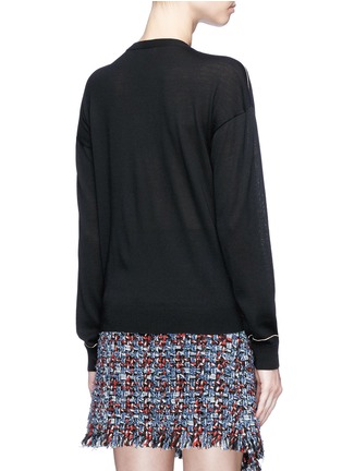Back View - Click To Enlarge - SONIA RYKIEL - Lip embroidered wool sweater