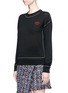 Front View - Click To Enlarge - SONIA RYKIEL - Lip embroidered wool sweater