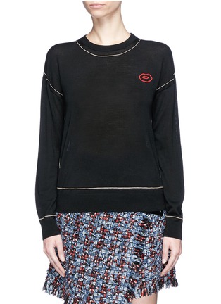 Main View - Click To Enlarge - SONIA RYKIEL - Lip embroidered wool sweater