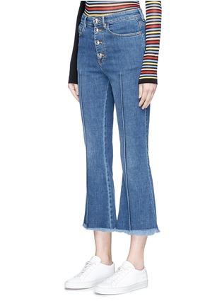 Front View - Click To Enlarge - SONIA RYKIEL - Pintuck flare cropped jeans