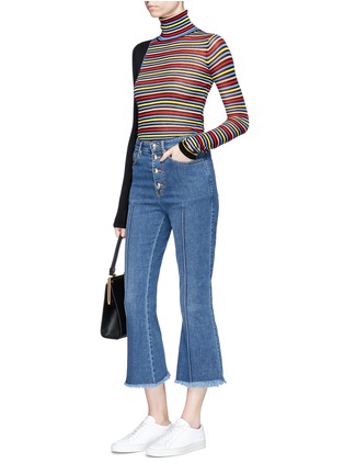 Figure View - Click To Enlarge - SONIA RYKIEL - Pintuck flare cropped jeans