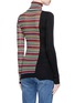 Back View - Click To Enlarge - SONIA RYKIEL - Asymmetric hem stripe silk-cotton turtleneck sweater