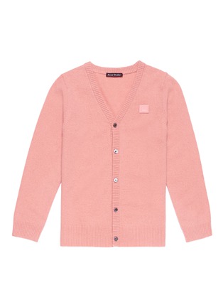 Main View - Click To Enlarge - ACNE STUDIOS - 'Mini Neve F' face patch wool kids cardigan