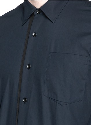 Detail View - Click To Enlarge - DRIES VAN NOTEN - Grosgrain placket trim colourblock poplin shirt