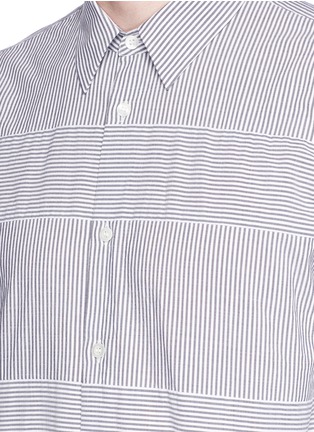 Detail View - Click To Enlarge - DRIES VAN NOTEN - 'Curley' stripe patchwork shirt