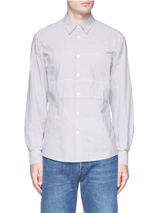 Main View - Click To Enlarge - DRIES VAN NOTEN - 'Curley' stripe patchwork shirt
