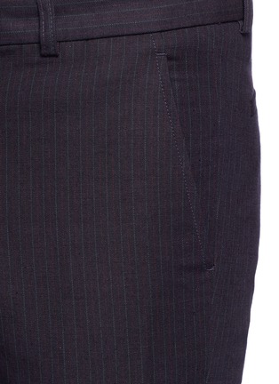 Detail View - Click To Enlarge - DRIES VAN NOTEN - 'Priody' pinstripe cotton-linen canvas pants