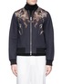 Main View - Click To Enlarge - DRIES VAN NOTEN - 'Vinny' floral embroidered reversible stripe bomber jacket