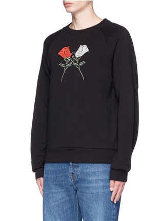 Front View - Click To Enlarge - DRIES VAN NOTEN - 'Henric' rose embroidered sweatshirt
