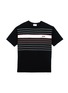 Main View - Click To Enlarge - GROUND ZERO - Slogan embroidered stripe unisex T-shirt
