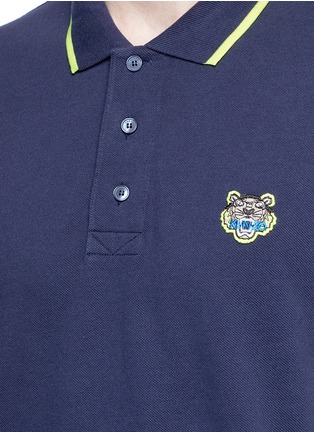 Detail View - Click To Enlarge - KENZO - Tiger appliqué polo shirt