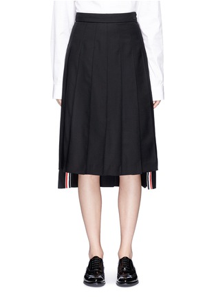 Main View - Click To Enlarge - THOM BROWNE  - Pleated staggered suiting skirt