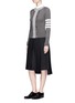Figure View - Click To Enlarge - THOM BROWNE  - Pleated staggered suiting skirt