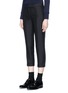 Front View - Click To Enlarge - THOM BROWNE  - Tuxedo stripe wool-mohair cropped suiting pants