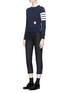 Figure View - Click To Enlarge - THOM BROWNE  - Tuxedo stripe wool-mohair cropped suiting pants