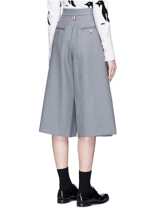 Back View - Click To Enlarge - THOM BROWNE  - Pleated twill culottes