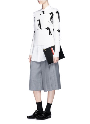Figure View - Click To Enlarge - THOM BROWNE  - Pleated twill culottes