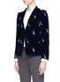 Front View - Click To Enlarge - THOM BROWNE  - Penguin embroidered corduroy blazer