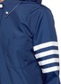 Detail View - Click To Enlarge - THOM BROWNE  - Stripe sleeve detachable hood coat