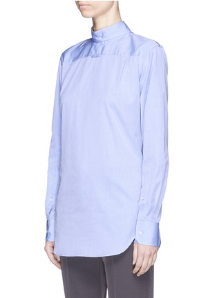 Front View - Click To Enlarge - THOM BROWNE  - Oversized reverse cotton poplin shirt