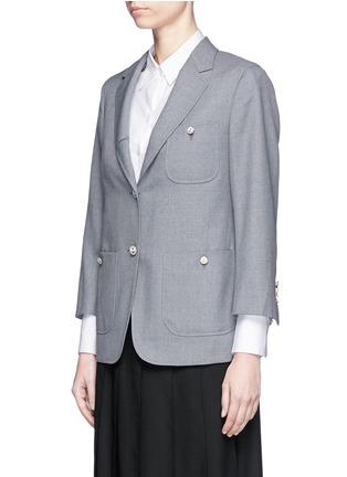 Front View - Click To Enlarge - THOM BROWNE  - Button back twill blazer