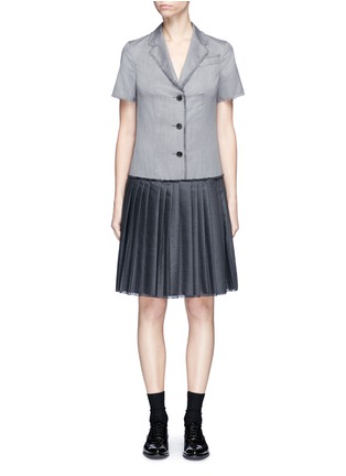 Main View - Click To Enlarge - THOM BROWNE  - Pleated panel wool twill dress