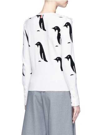 Back View - Click To Enlarge - THOM BROWNE  - Penguin intarsia cashmere sweater