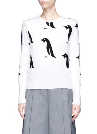 Main View - Click To Enlarge - THOM BROWNE  - Penguin intarsia cashmere sweater