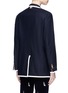 Back View - Click To Enlarge - THOM BROWNE  - Contrast tipping Merino wool melton blazer