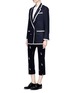 Figure View - Click To Enlarge - THOM BROWNE  - Contrast tipping Merino wool melton blazer