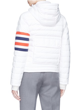 Back View - Click To Enlarge - THOM BROWNE  - Stripe sleeve down puffer jacket