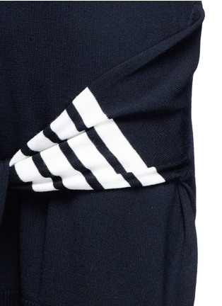 Detail View - Click To Enlarge - THOM BROWNE  - Mock sleeve waist knit polo dress