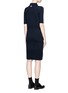 Back View - Click To Enlarge - THOM BROWNE  - Mock sleeve waist knit polo dress