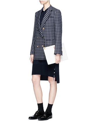 Figure View - Click To Enlarge - THOM BROWNE  - Mock sleeve waist knit polo dress