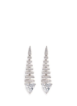 Main View - Click To Enlarge - CZ BY KENNETH JAY LANE - 'Trend' cubic zirconia fishbone drop earrings