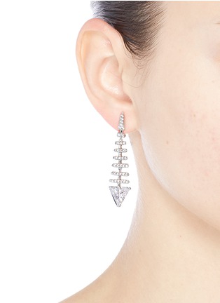 Figure View - Click To Enlarge - CZ BY KENNETH JAY LANE - 'Trend' cubic zirconia fishbone drop earrings