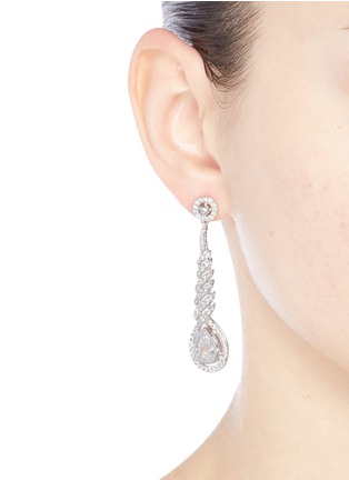 Figure View - Click To Enlarge - CZ BY KENNETH JAY LANE - Spiral cubic zirconia pear drop earrings